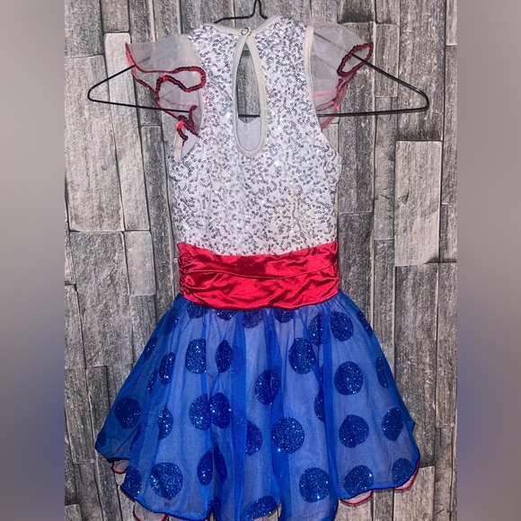 Weissman Red and Blue Sparkle Kids Dance Costume - Picture 2 of 3